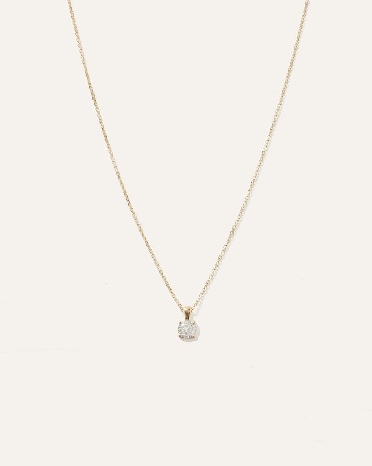 Crafted from 14K recycled gold, this pendant is designed with chic simplicity in mind. A solitaire round natural diamond is the focal point, expertly set in a classic four-prong setting for maximum sparkle from every angle. Wear it solo as a statement piece or layer with other necklaces to create a look that's only yours. Only Yours, Solitaire Necklace, Diamond Solitaire Necklace, Solitaire Necklaces, Recycled Gold, Quince, Diamond Solitaire, Prong Setting, Focal Point