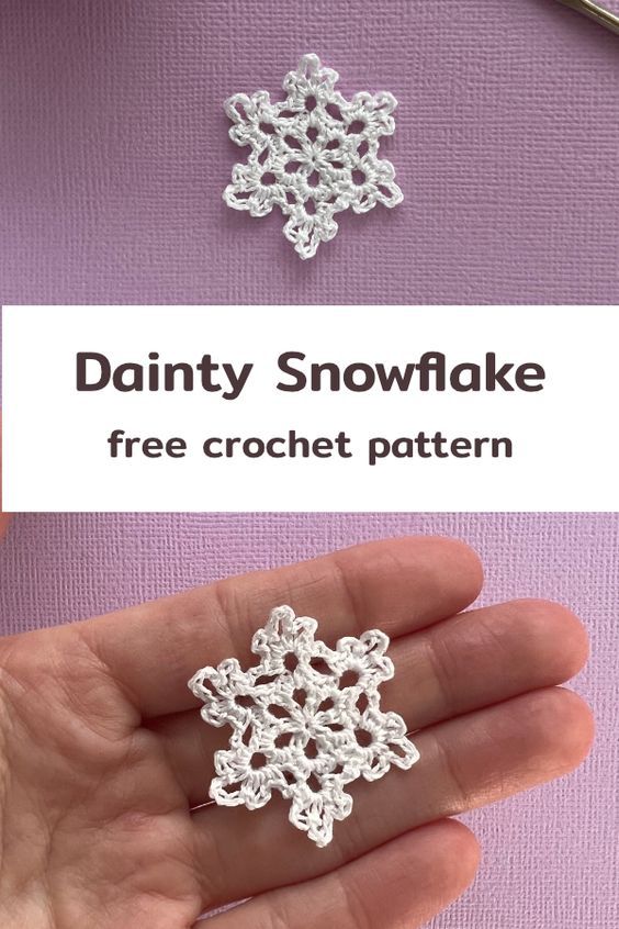 a hand holding a crochet snowflake pattern