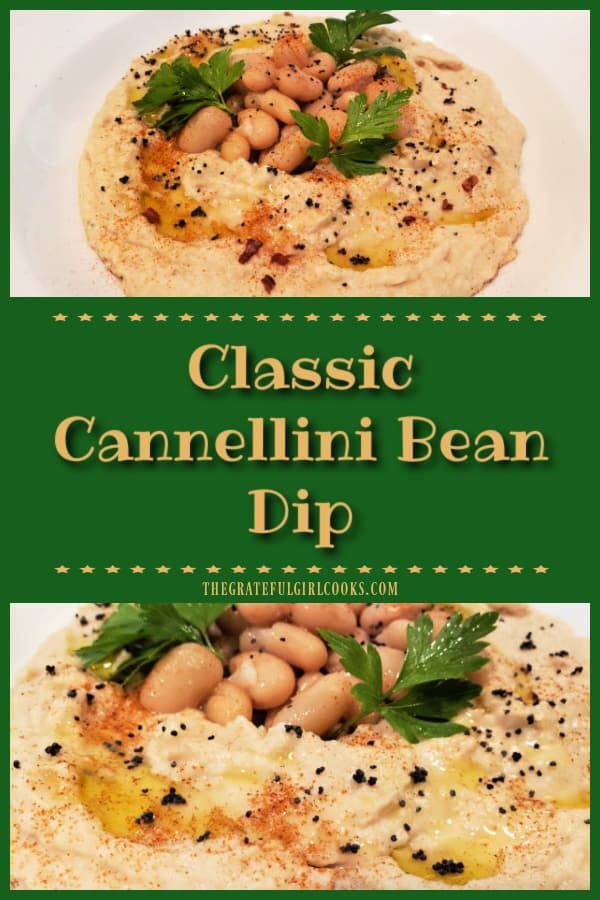 two different types of food with the title classic cannellini bean dip on top