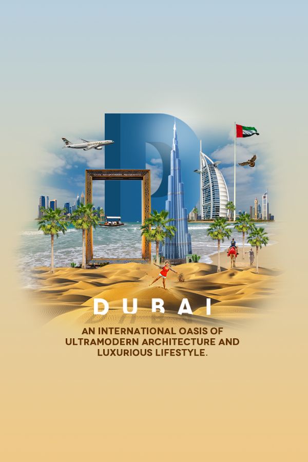 an advertisement for the dubai international airport