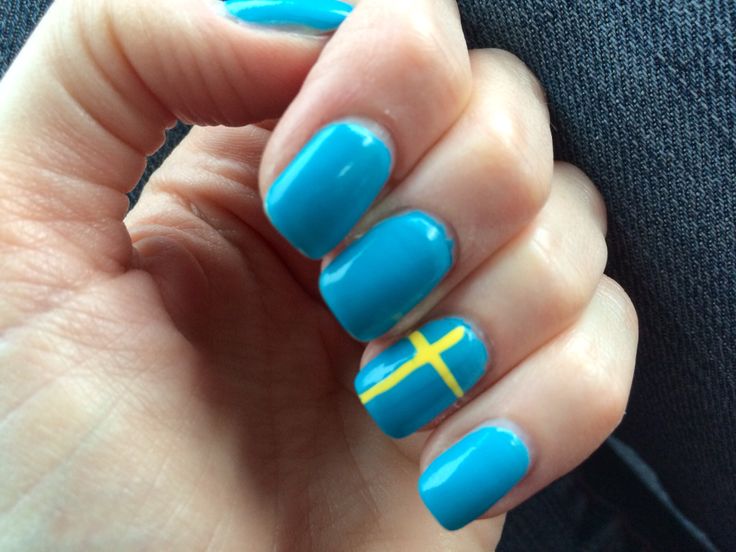 * Swedish Flag Nail Art Swedish Nails, Flag Nail Art, Travel Nails, Flag Nails, Swedish Flag, Bi Flag, Autumn Nails, Nail Ideas, Art Ideas