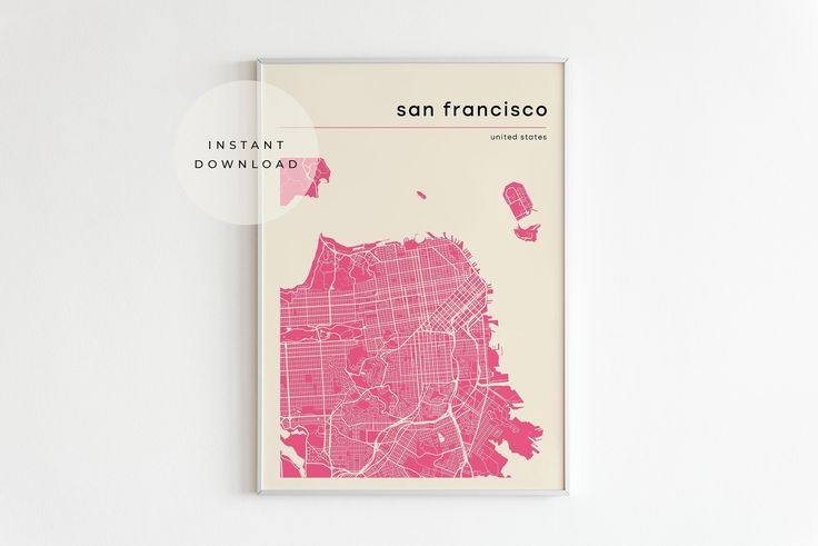 a book with an image of san francisco in pink on the front and back cover