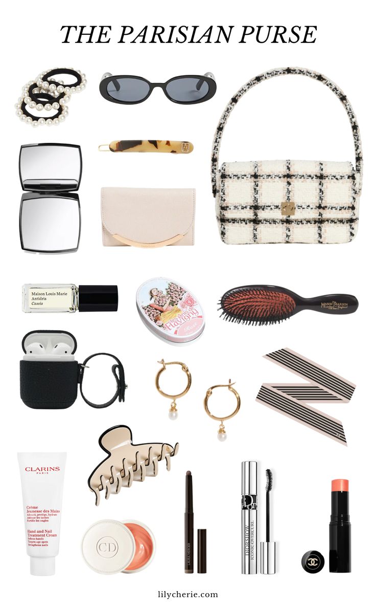 Embrace your inner Parisienne with these purse essentials that embody the elegance and sophistication of French fashion #parisianpurse #frenchfashion #styleessentials French Fashion Essentials, French Style Essentials, Parisian Purse, French Moodboard, French Aesthetic Fashion, Paris Essentials, Okokok Girl, Josie Core, French Style Parisian Chic