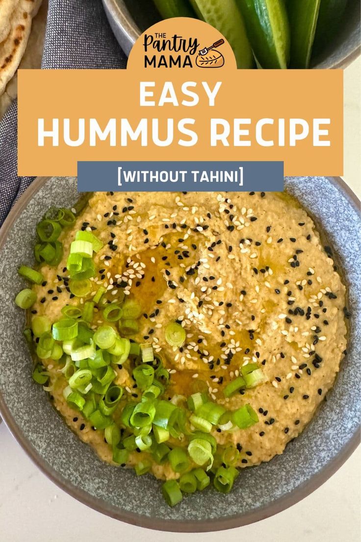 hummus recipe with green onions and sesame seeds