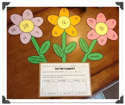 flowers with numbers on them are displayed in front of a wooden table and a piece of paper