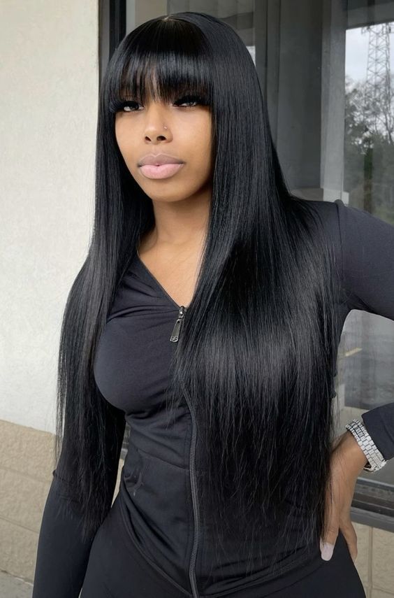 Frontal Wig Hairstyles, Birthday Hairstyles, Long Hair Wigs, Quick Weave Hairstyles, Dope Hairstyles, Long Hair With Bangs, Front Lace Wigs Human Hair, Baddie Hairstyles, Aesthetic Hair