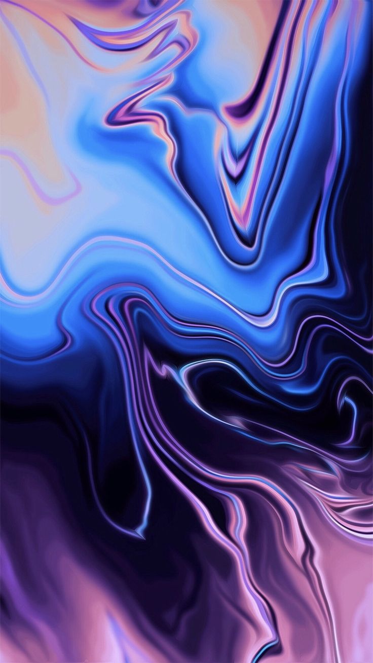 an abstract painting with blue and purple colors