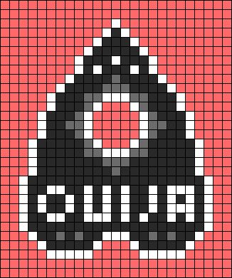 a black and white pattern with the letter c in it's center on a red background