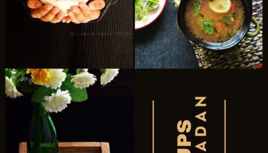 a collage of photos with flowers and food in them, including soups and vegetables