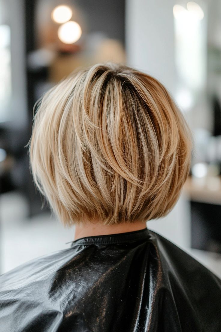 Short Bob For Fine Hair, Thick Hair Short Hairstyles, 50s Hair, Easy Short Haircuts, Framing Highlights, Stacked Bob Hairstyles, Layered Bob Haircuts, Haircuts For Women Over 50, Latest Short Haircuts