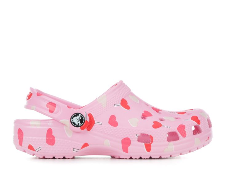 Introducing the Crocs Classic Heart Pop Clog – where comfort meets playful style. These clogs feature a charming heart pop design that adds a touch of whimsy to your little one's everyday adventures. Synthetic upper, Slip-on w/heel strap, Iconic Crocs Comfort footbed, EVA outsole | Girls' Crocs Classic Heart Pop Shoes in Flamingo Size 11 - Little Kid Pop Shoes, Playful Style, Everyday Adventures, Pop Design, Big Kid, Kid Stuff, Strap Heels, Big Kids, On Shoes