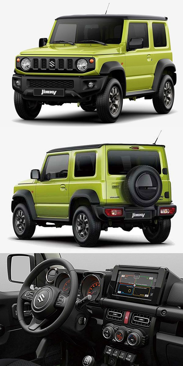 three different views of the interior and dashboard of a green jeep with black trims