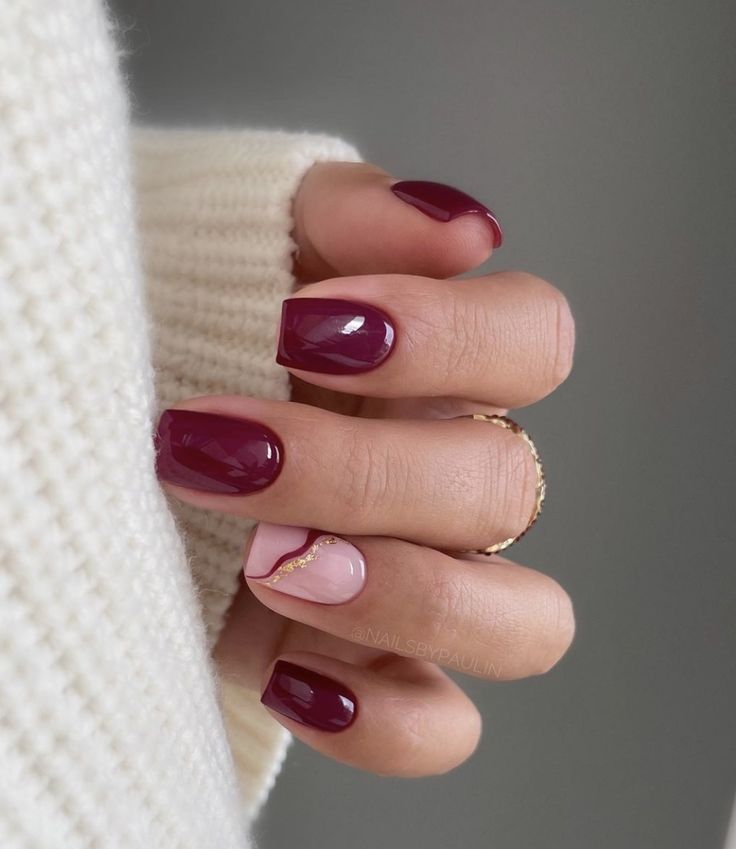 Burgundy Acrylic Nails, Burgundy Nail Designs, ميدالية مفاتيح, Kutek Disney, Manikur Kuku, Milky Nails, October Nails, Christmas Gel Nails, Nagel Tips