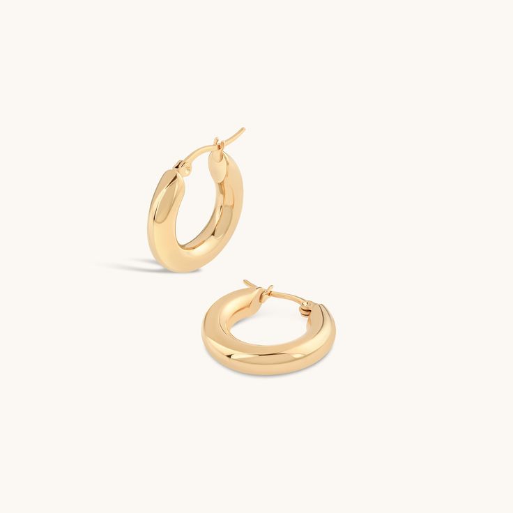 Add a subtle touch of elegance to your favorite outfits with the Ari Hoops. Their simple gold hoop design flatters your natural beauty while giving your look just the right amount of shimmer. Metal: 18k PVD gold-plated stainless steel Diameter: 20mm Hypoallergenic Waterproof Tarnish-free Hoop Design, Gold Hoop, Sensitive Skin, Natural Beauty, Favorite Outfit, 18k Gold, Gold Plate, Plating, Stainless Steel