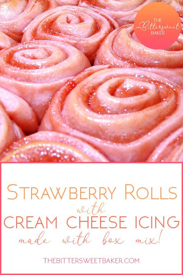 strawberry rolls with cream cheese icing are ready to be eaten