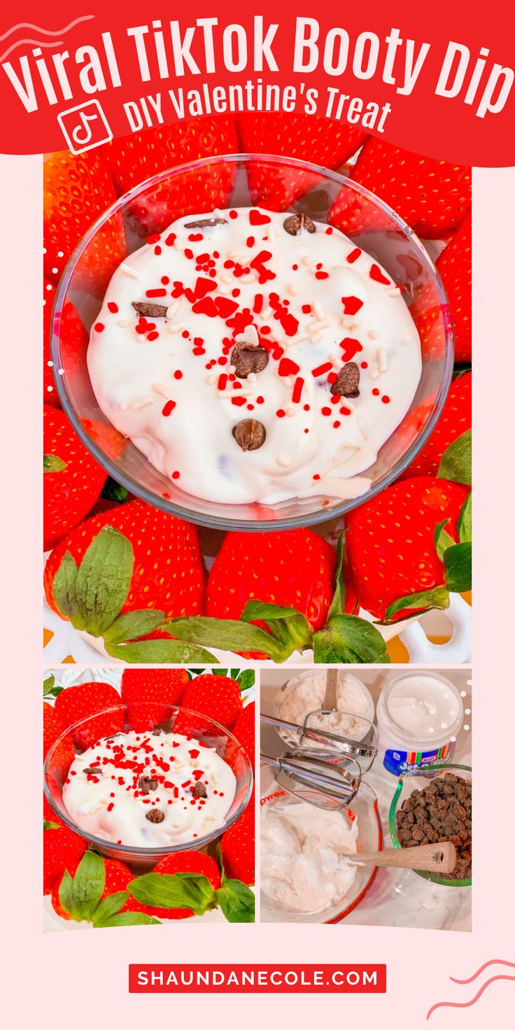 DIY Valentines Day Treats Gift Ideas Viral TikTok Booty Dip Easy Dessert Recipe: Chocolate Chip Marshmallow Fluff Dip. Why Is It Called Booty Dip? TikTok video: Eat this Diy Valentine's Treats, Chocolate Chip Dip, Strawberry Treats, Diy Desserts, Dinner At Home, Valentines Day Desserts, Valentine Chocolate, Chip Dip, Chocolate Chip Recipes