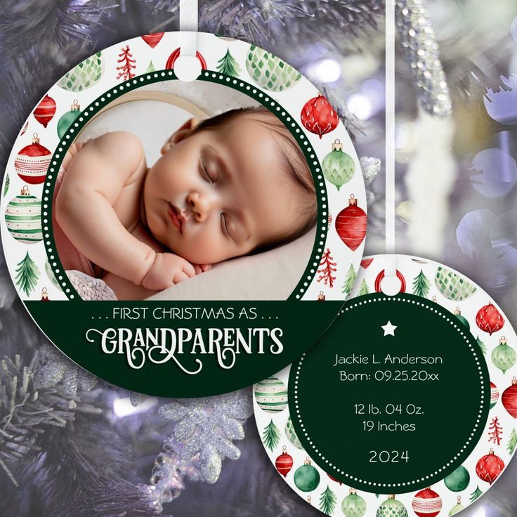 Grandparents First Christmas Photo Holiday Pattern First Christmas Photos, Christmas Keepsakes, Holiday Patterns, Photo Ornaments, Christmas Photo, Metal Ornament, Christmas Photos, First Christmas, Created By