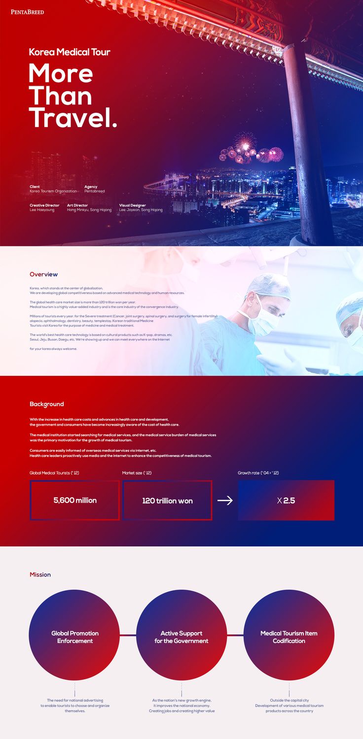 an image of a website page with the words more than travel in red, white and blue