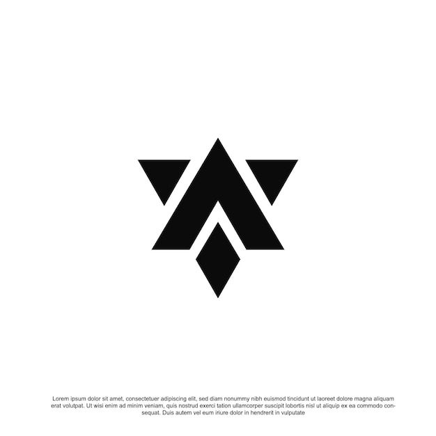 an abstract black and white logo with two intersecting shapes in the middle, on a white background