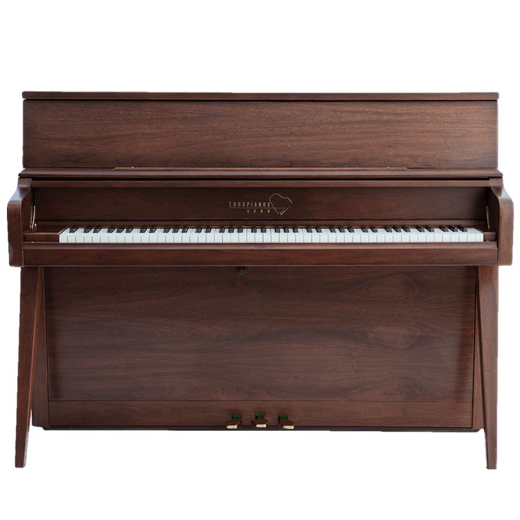 an upright piano with a wooden case