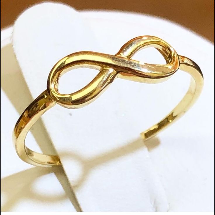 New 4k Yellow Gold Infinity Ring Band 3 4 5 6 7 8 9 10 Formal Infinity Stackable Rings, Formal Stackable Infinity Jewelry, Adjustable Infinity Ring For Formal Occasions, Gold Infinity Stackable Rings, Stackable Infinity Rings In 14k Gold, Classic Infinity Ring As A Gift, Classic Infinity Ring As Gift, 14k Gold Stackable Infinity Rings, Gold Infinity Stackable Jewelry