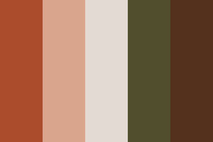 the color palette is brown, green, and beige with an orange stripe on it