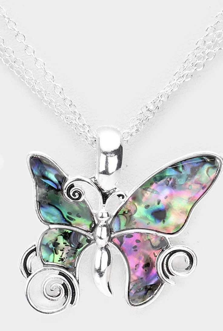 Butterflies are all the rage and this statement necklace is a beautiful little piece to add to any necklace collection. Butterfly Charm Pendant Necklace For Party, Butterfly Pendant Necklace For Party, Elegant Multicolor Butterfly Necklace As A Gift, Elegant Multicolor Butterfly Necklace As Gift, Elegant Multicolor Butterfly Necklace Gift, Multicolor Butterfly Charm Necklaces, Multicolor Butterfly Charm Jewelry, Butterfly Charm Necklaces For Jewelry Making, Bohemian Necklace With Butterfly Charm