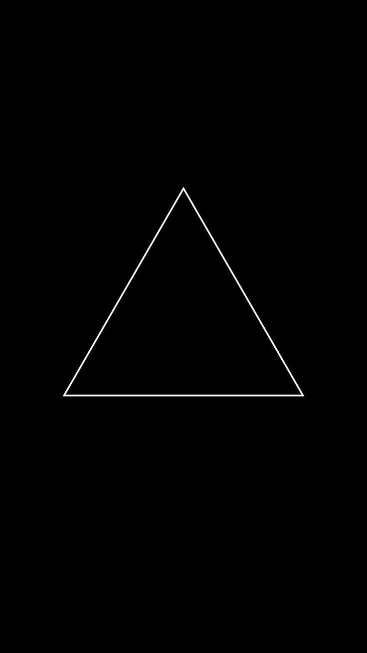 a black and white image of a triangle with one side facing the other, on a dark background