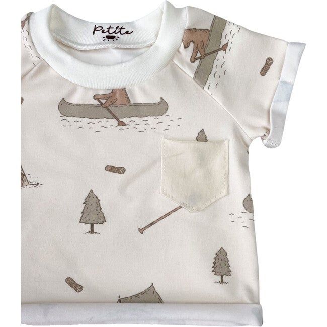 This baby jersey t-shirt is handmade with love and care, using soft material for extra comfort. Adorable print and a little pocket make it extra cute. Perfect for your little one's wardrobe. | Petite Evelina Apparel | Jersey T-Shirt, Boho Camp Boys (Multicolor, Size 2-3Y) | Maisonette collects the best children’s products from around the world (unlike Zulily, Etsy, The Tot, Farfetch Kids, Childrensalon, Crate and Kids, Kohls, Wayfair, Buy Buy Baby, Nordstroms, Mini Boden, J.Crew Factory, or Pott Playful Short Sleeve Tops With Pockets, Playful Organic Cotton Tops For Playwear, Playful Organic Cotton T-shirt For Playtime, Organic Cotton Crew Neck Top For Playtime, Casual Organic Cotton Crew Neck Top, Playful Organic Cotton Tops For Playtime, White Organic Cotton Tops For Playwear, Short Sleeve Tops With Pockets For Playtime, Cream Summer Tops For Playtime