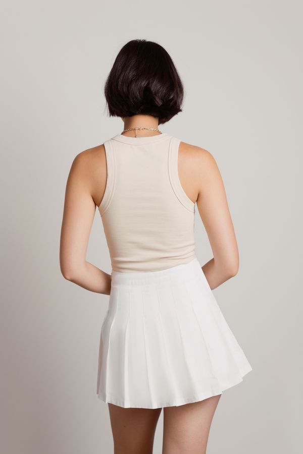 Sexy White Skirts - Linen Pleated Skirt - Off White Tennis Skirt Sporty Chic Outfits, Off White Shop, White Tennis Skirt, Mini Skater Skirt, Pleated Tennis Skirt, Sporty Casual, Linen Material, Chic Outfit, Sporty Chic