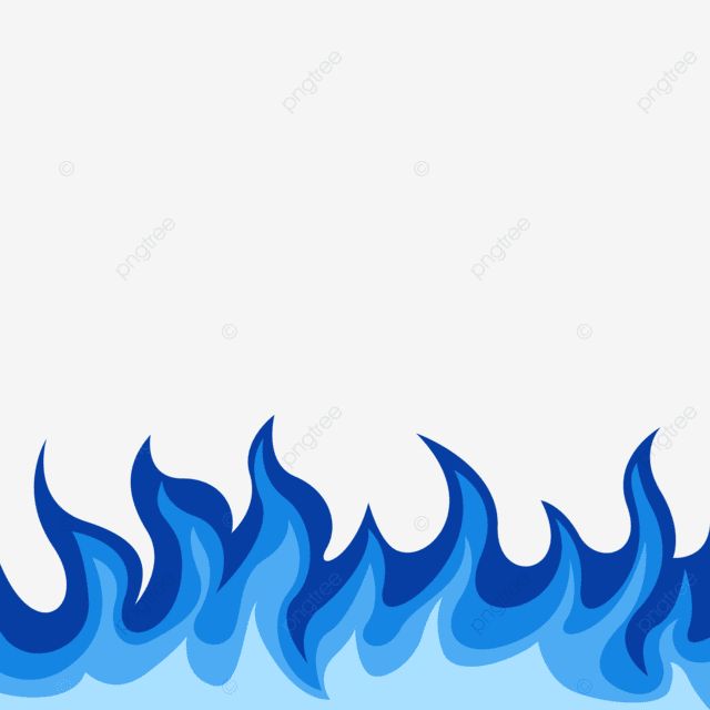 blue fire flames on a white background with space for text or an empty area to put your own image