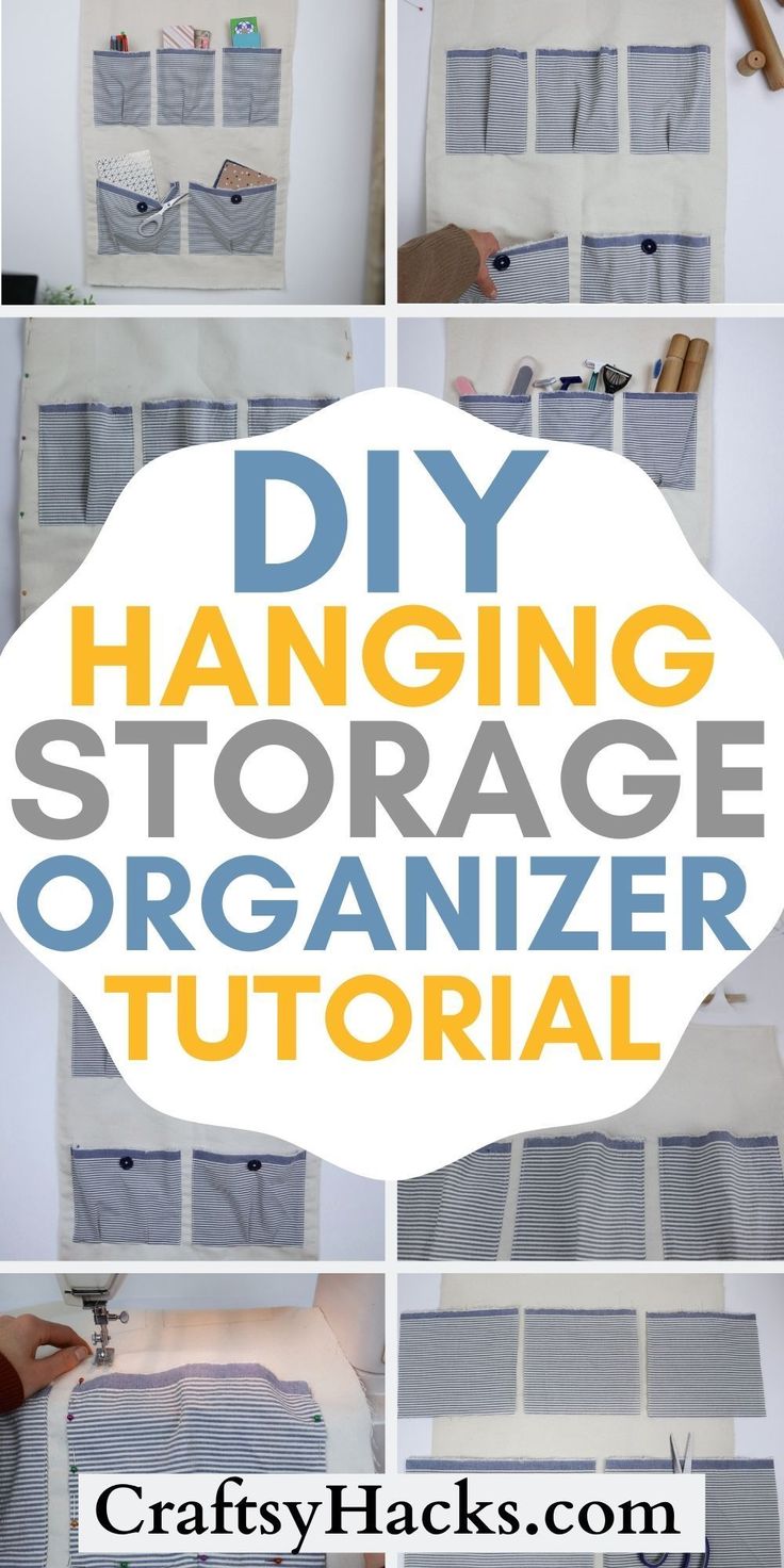 the diy hanging storage organizer is easy to make and it's great for organizing