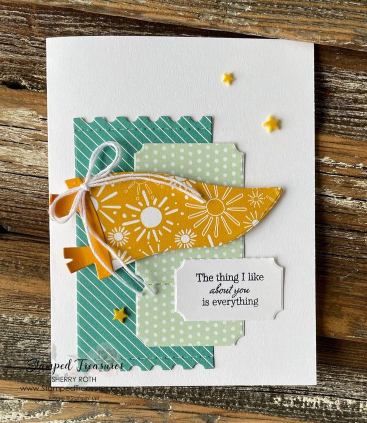 a handmade card with a bird on it