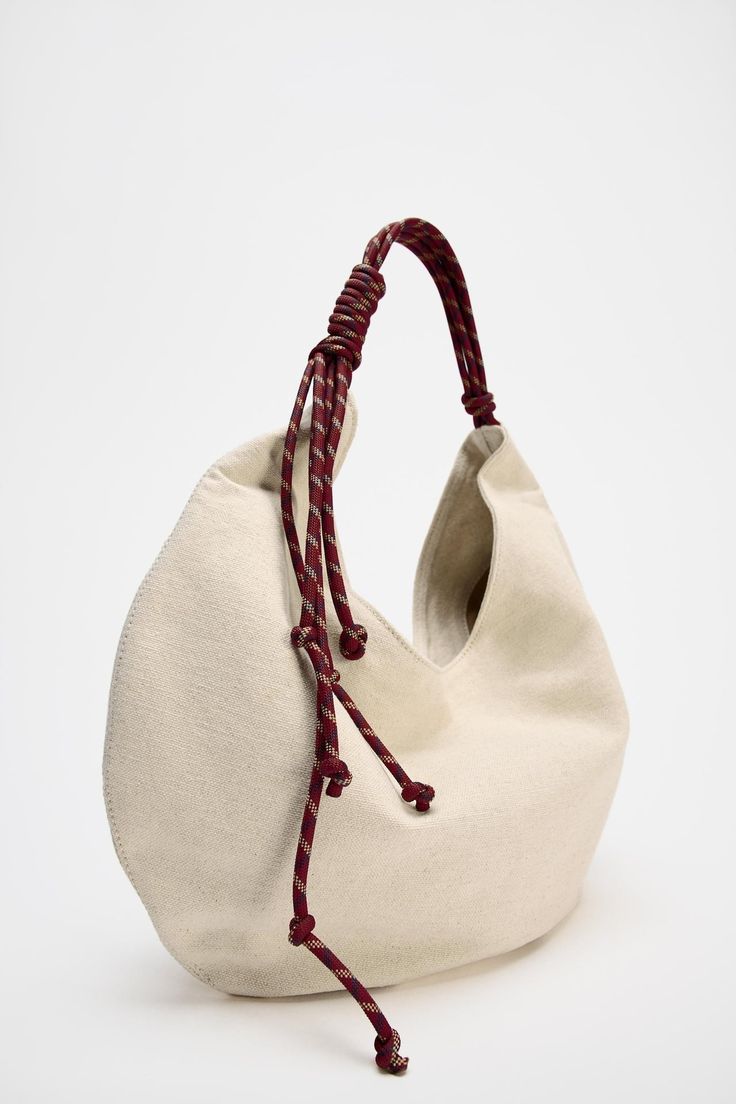 ROPE HANDLE SHOULDER BAG - Light beige | ZARA United States