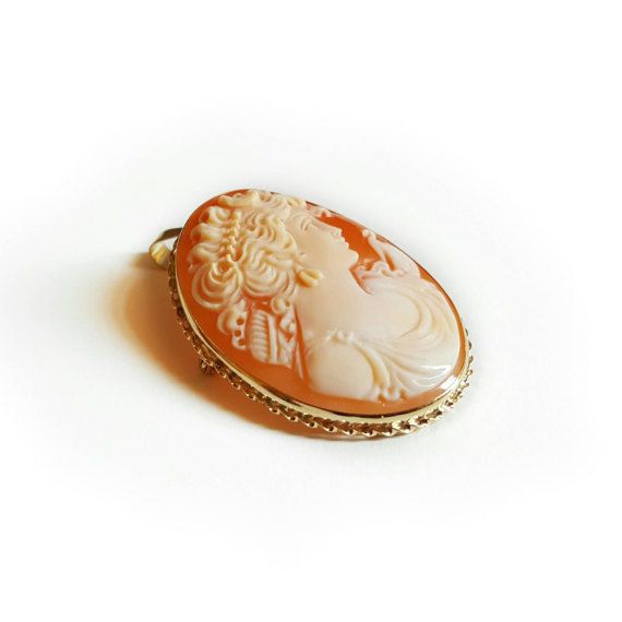 Vintage cameo brooch antique gold cameo brooch and by DonadioCameo Cameo Pendant Brooch For Wedding, Cameo Pendant Brooches For Wedding, Oval Cameo Brooches As Gift, Round Cameo Brooch As Gift, Round Cameo Brooch Gift, Collectible Cameo Pendant Brooches, Cameo Jewelry, Vintage Cameo, Cameo Brooch