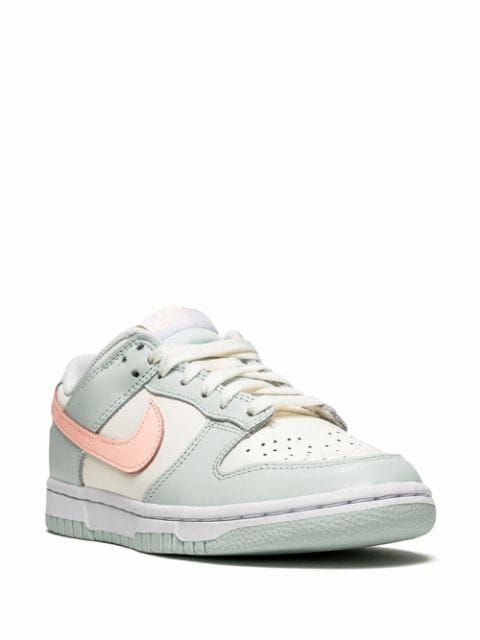 Nike Dunk Low Sneakers "Barely Green" - Farfetch Pastel Nike Lace-up Sneakers, Pastel Sneakers With Rubber Sole For Streetwear, Pastel Custom Sneakers For Streetwear, Custom Casual Pastel Sneakers, Sporty Pastel Sneakers For Streetwear, Pastel Low-top Sneakers With Rubber Sole, Pastel High-top Sneakers For Streetwear, Casual Pastel High-top Custom Sneakers, Pastel Lace-up Custom Sneakers For Streetwear