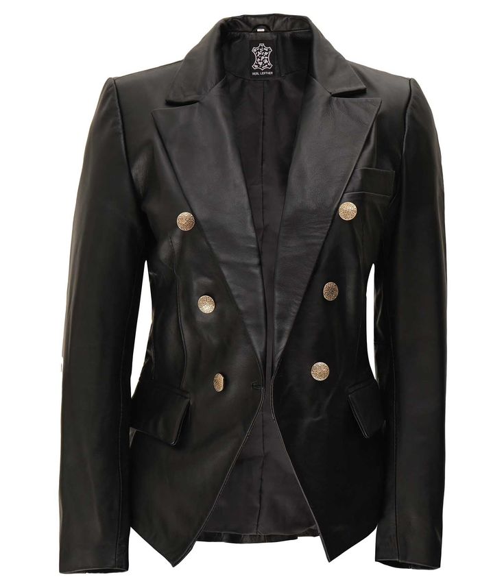 Kim Kardashian Double Breasted Black Jacket Kim Kardashian Blazer, Peplum Leather Jacket, Lambskin Leather Blazer, Asymmetrical Leather Jacket, Leather Blazer Women, Black Leather Blazer, Distressed Leather Jacket, Blazer For Women, Womens Black Leather Jacket