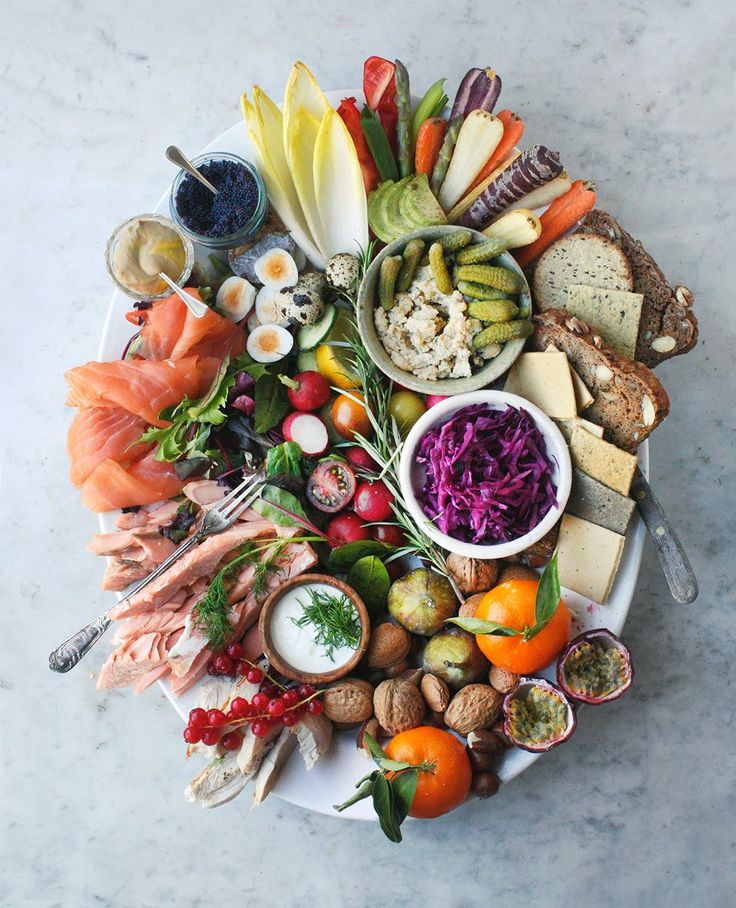 a platter filled with different types of food