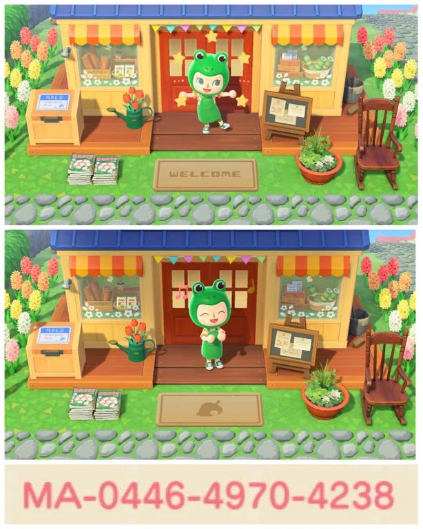 two pictures of the same character in animal crossing