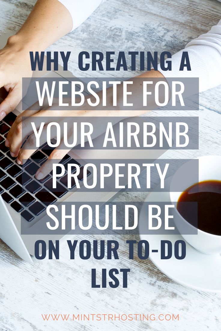 a person typing on a laptop with the words why creating a website for your airbn property should be on your to - do list