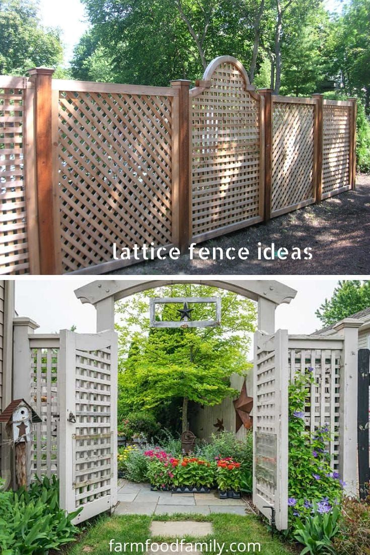 the same fence has been made to look like an arbor