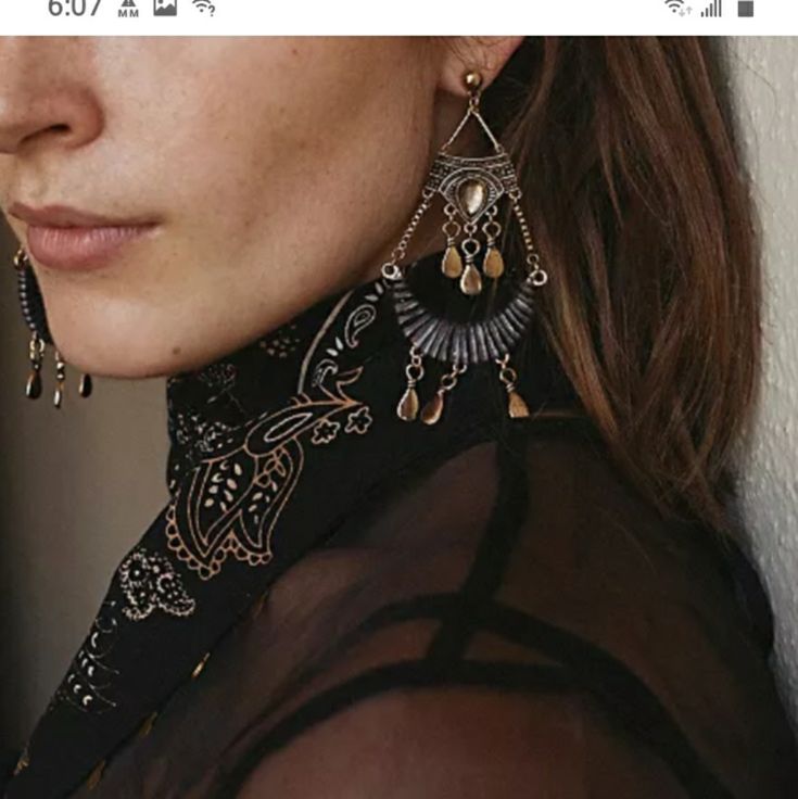 Free People Stevie Earrings Price For One Pair Of Earrings. Bohemian Dangle Earrings For Evening, Bohemian Dangle Clip-on Earrings For Party, Bohemian Clip-on Earrings For Party, Bohemian Earrings For Evening, Bohemian Evening Earrings, Bohemian Metal Clip-on Earrings For Party, Nickel-free Black Plug Earrings For Festival, Black Dangle Plug Earrings, Nickel Free Black Plug Earrings For Festival