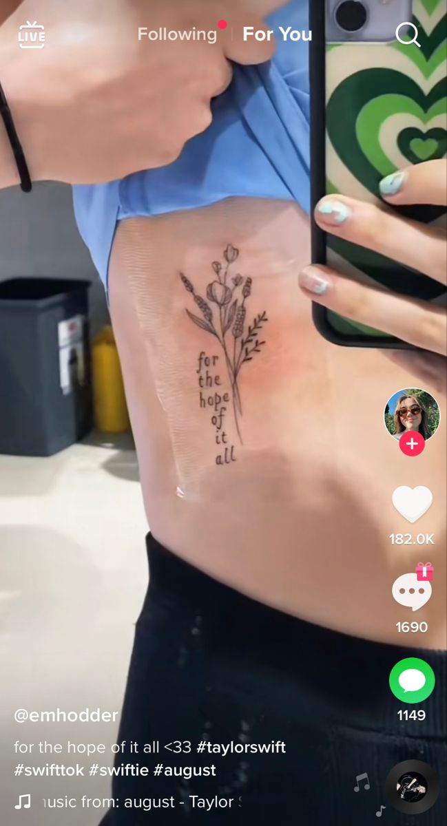 a woman's stomach with flowers on it and the words, follow for you