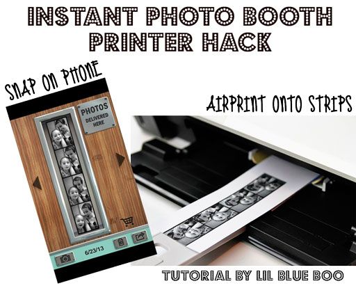 an instant photo booth printer hack with instructions on how to use it and print photos