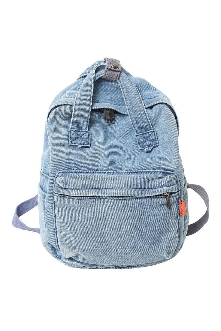 Small Denim Portable Backpack - Backpacks Egirl Soft, Soft Girl Clothes, Aesthetic Backpack, Denim Backpack, Fashion Teenage Girls, College Backpack, Waterproof Backpack, Student Backpacks, Blue Backpack