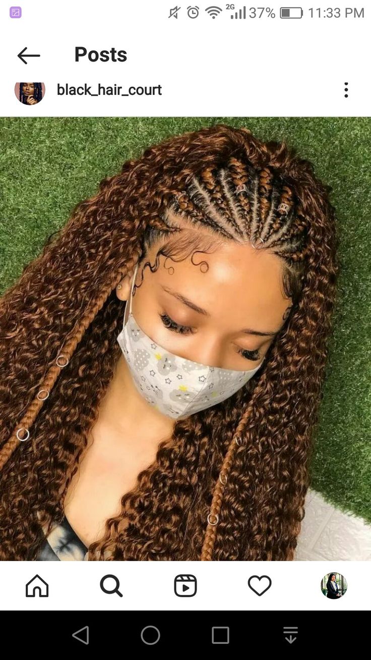 Half Cornrows Half Curly Weave Blonde, Braid And Crochet Hairstyles Half, Half Weave Half Braids Loose Wave, Cornrows With Curly Weave In The Back, Braids And Curly Weave, Goddess Cornrow Braids With Curls, Braids And Crochet Hairstyles Half, Trible Braids With Curly Hair, Braids With Curly Hair In The Back