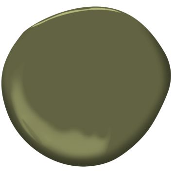 a dark green paint with a white background