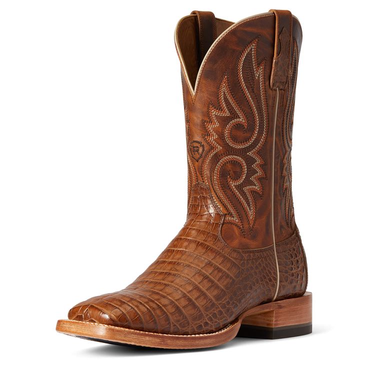 Designed in collaboration with the legendary Trevor Brazile, our Relentless collection combines his passion and expertise with our technology and innovation. This performance boot features beautiful caiman alligator belly alongside a durable DualPro® sole that can stand up to frequent wear. Relentless Denton Western Boot | Men's Relentless Denton Western Boots in Natural Caiman Belly, Size: 8 D / Medium by Ariat Caiman Alligator, Trevor Brazile, Caiman Boots, Western Fits, Ariat Boots, Roper Boots, Guy Stuff, Scorpio Facts, Mens Boots Fashion