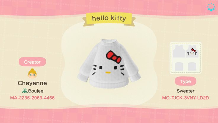 the hello kitty sweater is on display in this screenshot from an animal crossing game