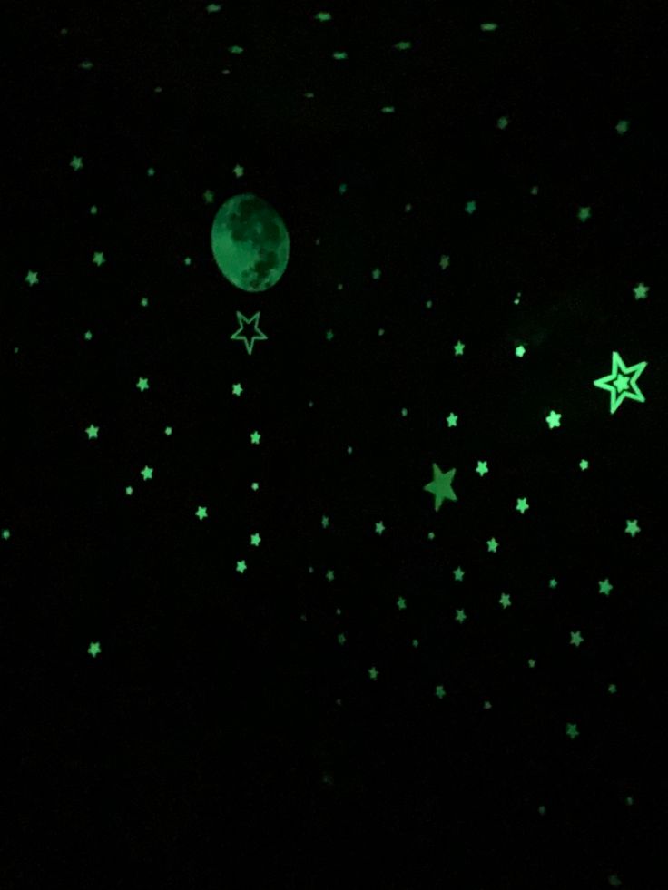 glow in the dark stars and moon wall stickers